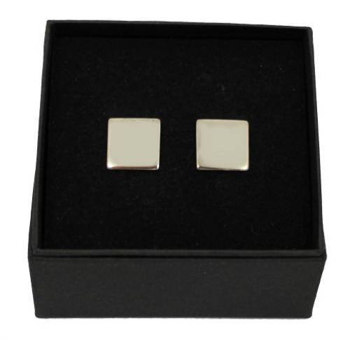 Custom Square Nickel Plated Metal Cufflinks Gift Boxed 